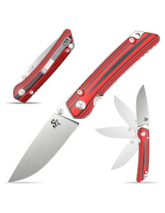 Cuchillo Plegable Sitivien ST128 D2 Mango G10 Rojo 21.9cm
