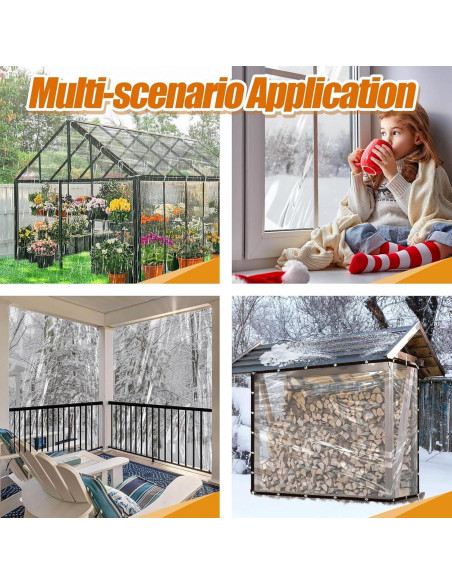 Lona Impermeable Transparente FFKQBH 1.0x2.0m para Exteriores