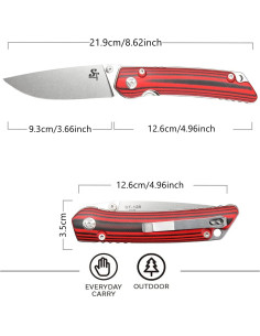 Cuchillo Plegable Sitivien ST128 D2 Mango G10 Rojo 21.9cm 2