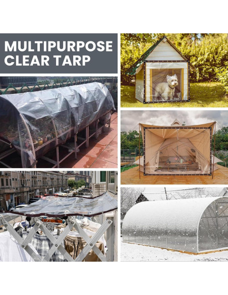 Lona Impermeable Transparente FFKQBH 1.0x2.0m para Exteriores