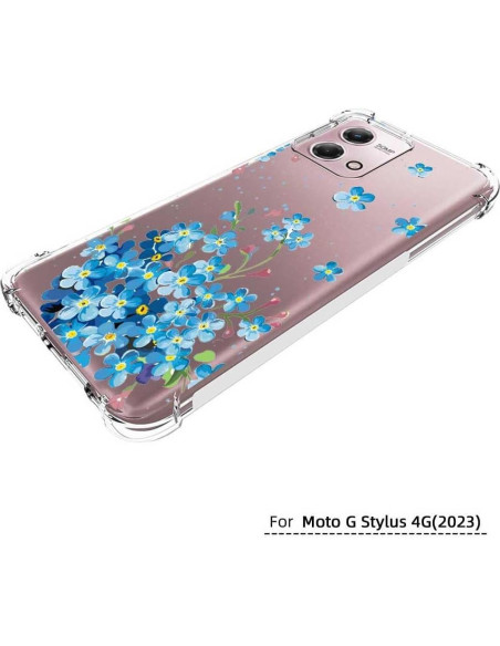 Funda TPU para Motorola Moto G Stylus 4G 2023 Floral Azul