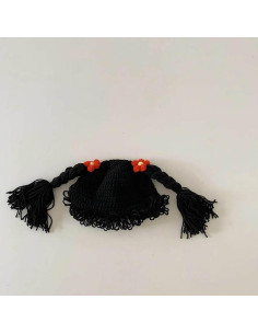 Gorro de Coletas Tejido a Mano Thereisno para Niñas 6-48 Meses 2