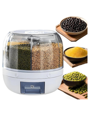 Contenedor de Almacenamiento de Granos Wnnideo 13L 6 Compartimentos