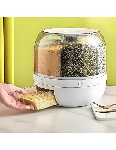 Contenedor de Almacenamiento de Granos Wnnideo 13L 6 Compartimentos