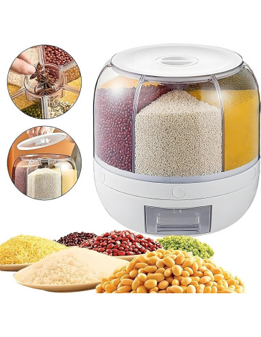 Contenedor de Almacenamiento de Granos Wnnideo 13L 6 Compartimentos