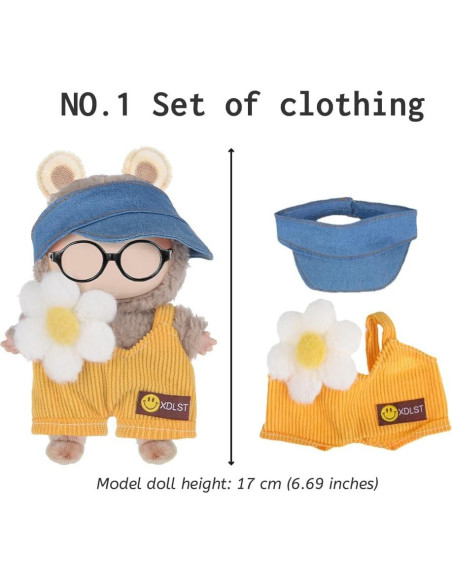 Conjunto de Ropa para Muñecas de Peluche 17cm ebuddy - 6 Atuendos