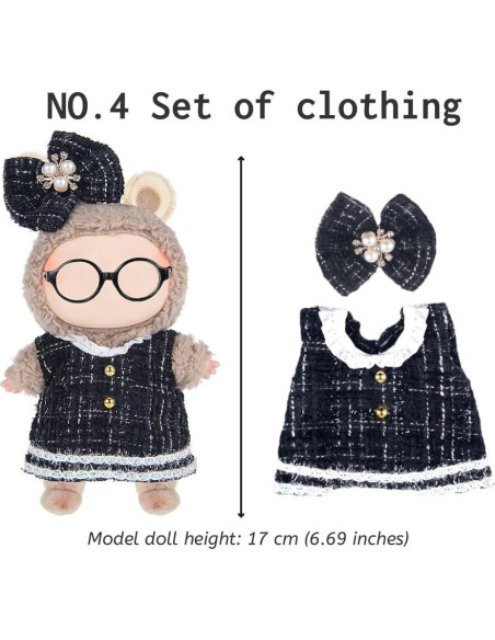 Conjunto de Ropa para Muñecas de Peluche 17cm ebuddy - 6 Atuendos