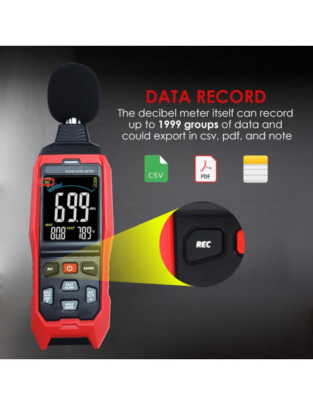 Medidor de Decibelios DANOPLUS DP-390R3 30-130dB con Alarma