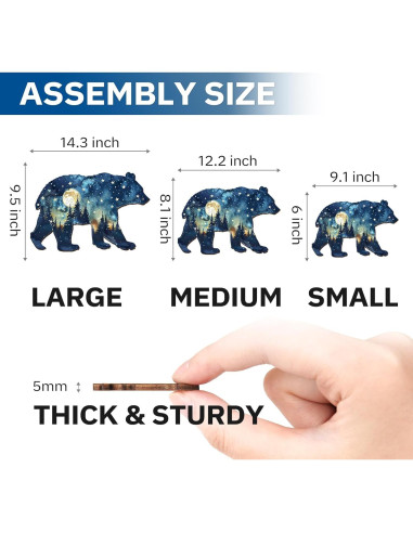 Rompecabezas de Madera Jigfoxy Oso Astral 100 Piezas 19.9x15.6cm