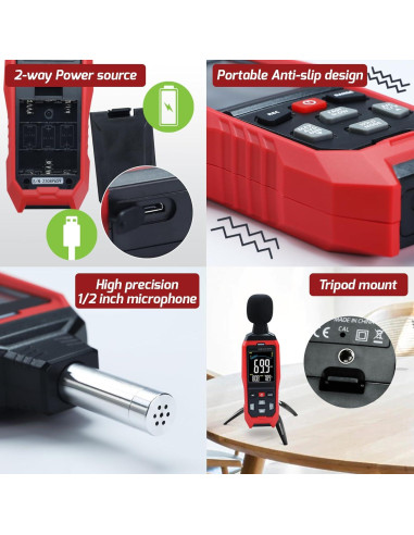 Medidor de Decibelios DANOPLUS DP-390R3 30-130dB con Alarma