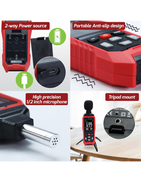 Medidor de Decibelios DANOPLUS DP-390R3 30-130dB con Alarma