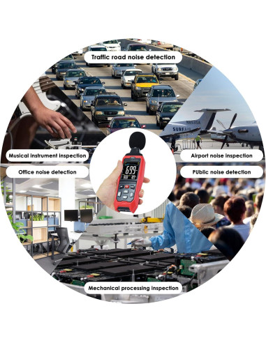 Medidor de Decibelios DANOPLUS DP-390R3 30-130dB con Alarma