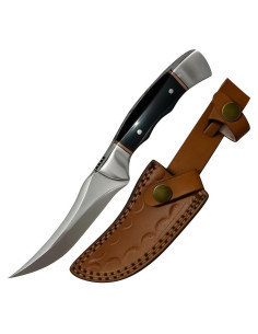 Cuchillo de Caza Buck 20.32 cm Hoja Fija con Funda de Cuero