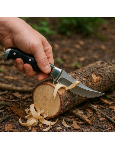 Cuchillo de Caza Buck 20.32 cm Hoja Fija con Funda de Cuero