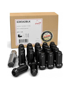 Tuercas de Rueda 20 Pcs 1/2"-20 Negro Cromo para Camiones