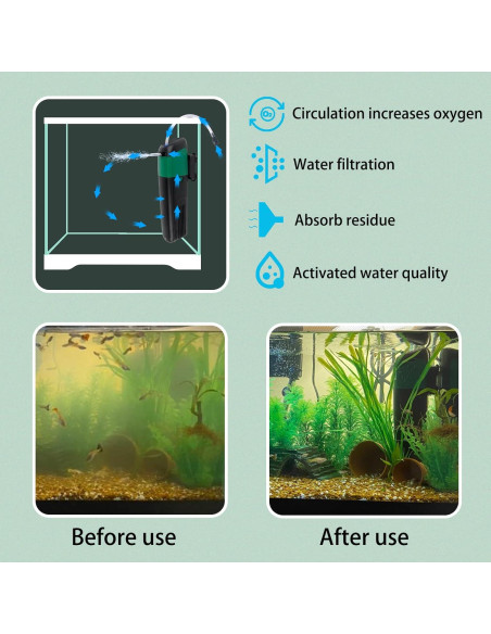 Bomba de Filtro de Acuario FREESEA 5W 500 L/h 4 en 1