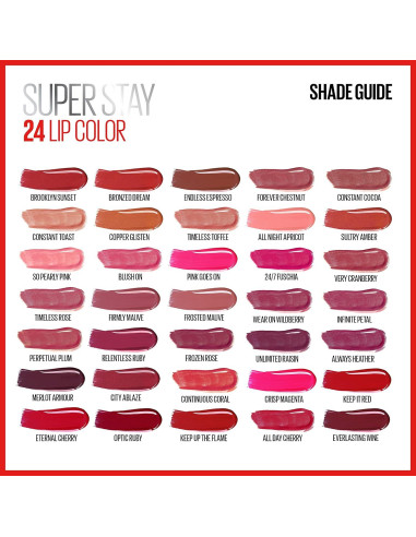Labial Líquido Maybelline SuperStay 24 Berry Infinito 2.36 ml