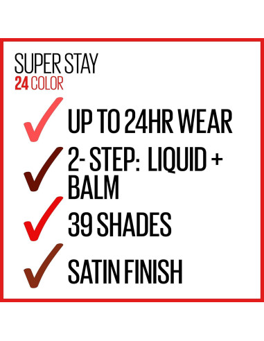 Labial Líquido Maybelline SuperStay 24 Berry Infinito 2.36 ml