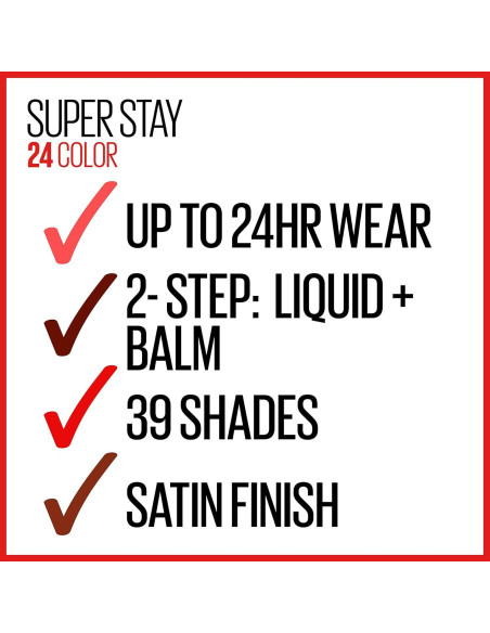 Labial Líquido Maybelline SuperStay 24 Berry Infinito 2.36 ml Labial Líquido Maybelline SuperStay 24 Berry Infinito 2.36 ml