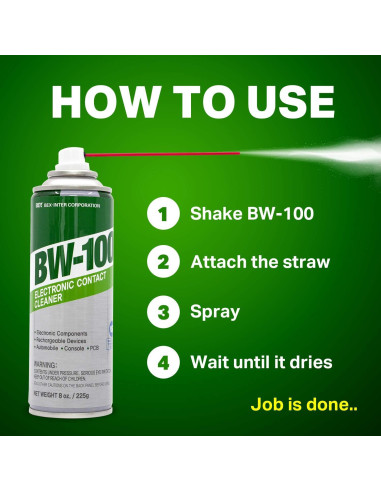 Limpiador de Contactos Electrónicos BW-100 - 225g No Inflamable