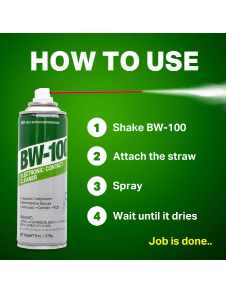 Limpiador de Contactos Electrónicos BW-100 - 225g No Inflamable