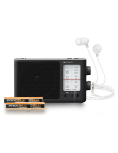 Radio Portátil Sony ICF-506 AM/FM con Auriculares y Pilas AA