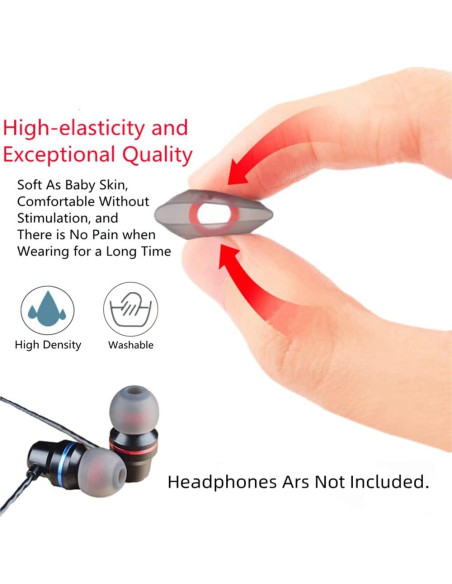 Puntas de Silicona para Auriculares In-Ear 9 Pares SML Gris/Rojo