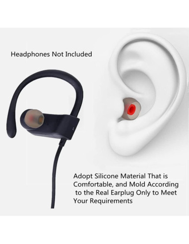 Puntas de Silicona para Auriculares In-Ear 9 Pares SML Gris/Rojo