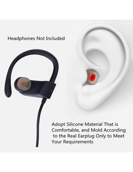 Puntas de Silicona para Auriculares In-Ear 9 Pares SML Gris/Rojo