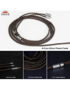 Cable de Reemplazo MMCX okcsc para Auriculares Shure 1.22m 2