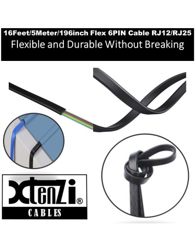 Cable Flex de 15 Pies Xtenzi XT91635 6 Pines para Amplificadores Pioneer