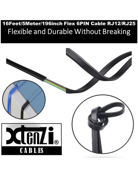 Cable Flex de 15 Pies Xtenzi XT91635 6 Pines para Amplificadores Pioneer