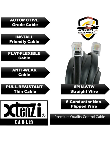 Cable Flex de 15 Pies Xtenzi XT91635 6 Pines para Amplificadores Pioneer