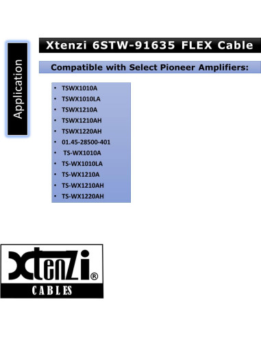 Cable Flex de 15 Pies Xtenzi XT91635 6 Pines para Amplificadores Pioneer