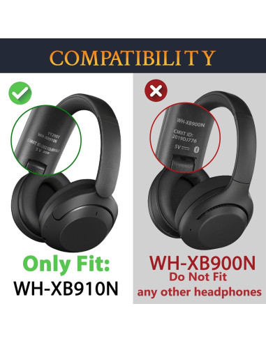 Almohadillas de Piel de Cordero SOULWIT para Sony WH-XB910N