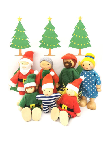 Casa de Muñecas Hystyle 7 Muñecos de Madera para Jugar
