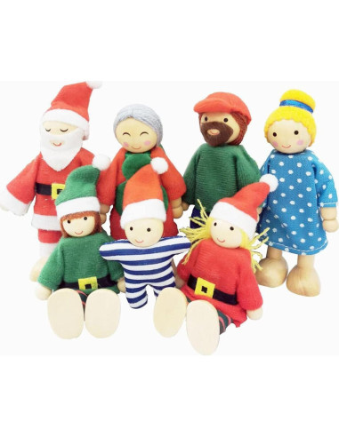 Casa de Muñecas Hystyle 7 Muñecos de Madera para Jugar