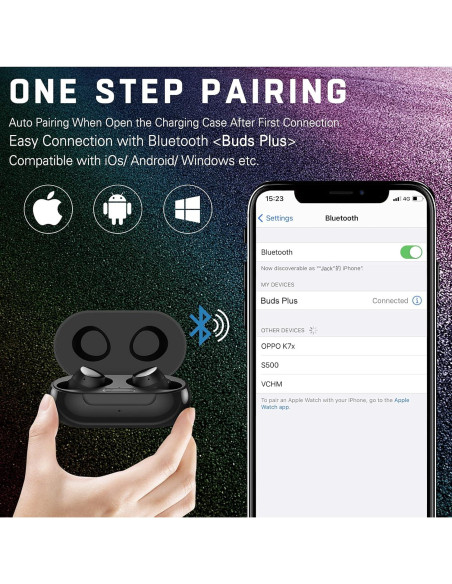 Auriculares Inalámbricos UrbanX Street Buds Plus - Bluetooth - Negro