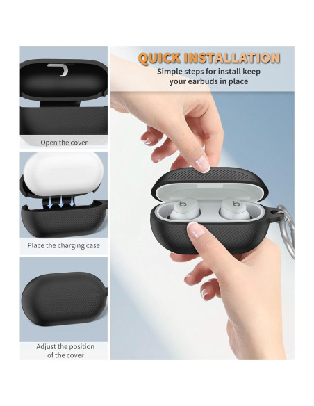 Funda de Silicona WADVCU para Beats Solo Buds - Negro Funda de Silicona WADVCU para Beats Solo Buds - Negro