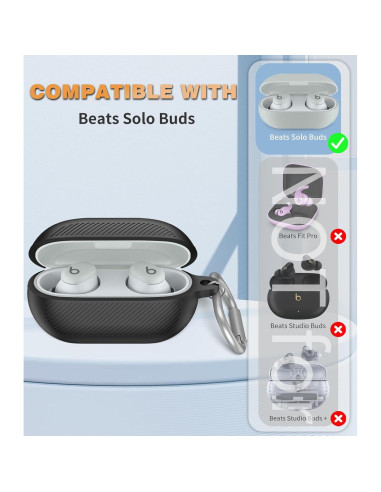 Funda de Silicona WADVCU para Beats Solo Buds - Negro