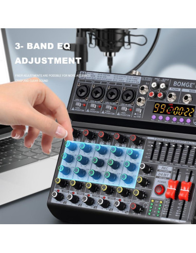 Mezclador de Audio BOMGE 06A Profesional 6 Canales Bluetooth