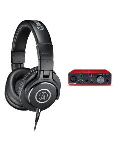 Auriculares de Monitoreo Audio-Technica ATH-M40x + Interfaz USB Focusrite Scarlett Solo