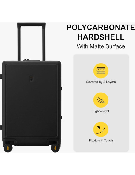 Maleta de Mano LEVEL8 Elegance 20 Pulgadas Negra con Ruedas