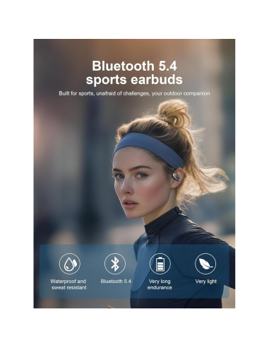 Auriculares Inalámbricos Hulaed Q68 Bluetooth 5.4 53H Negro