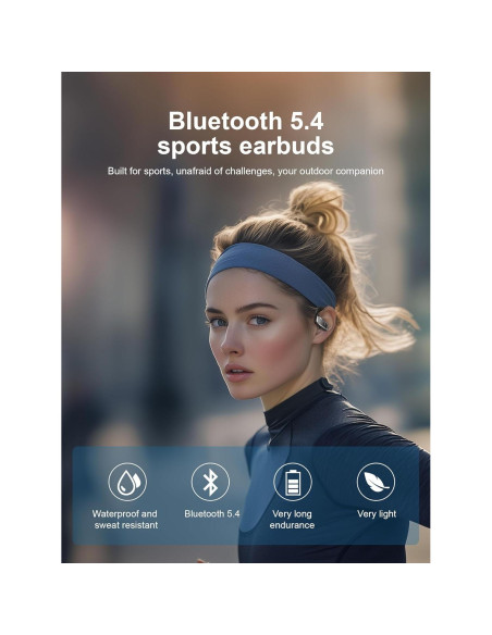 Auriculares Inalámbricos Hulaed Q68 Bluetooth 5.4 53H Negro