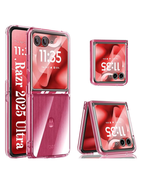 Funda Transparente Astter para Motorola Razr Ultra 2025 con Protector