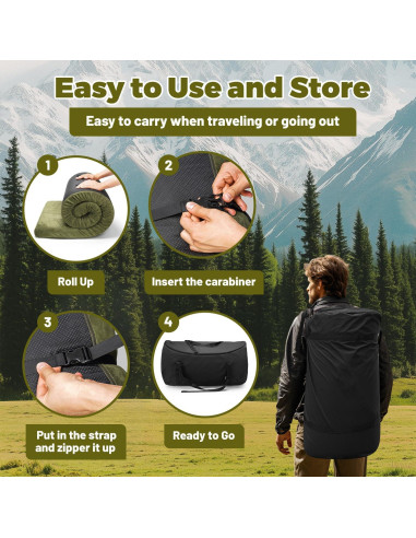 Colchón de Camping Mily Comfort Espuma de Memoria Verde 63.5x46.7 cm