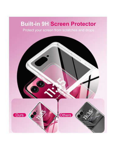 Funda Transparente Astter para Motorola Razr Ultra 2025 con Protector
