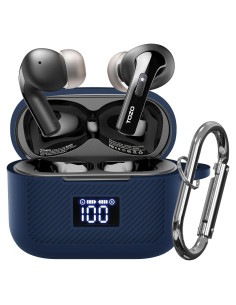 Funda de Silicona POZCIS para TOZO T20/T21 con Mosquetón Azul