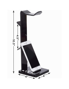 Soporte para Auriculares GeekDigg Negro 2 en 1 Organizador de Escritorio 2